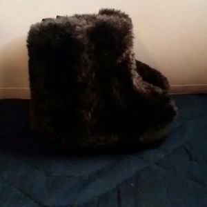 Fuzzy Black Booties
